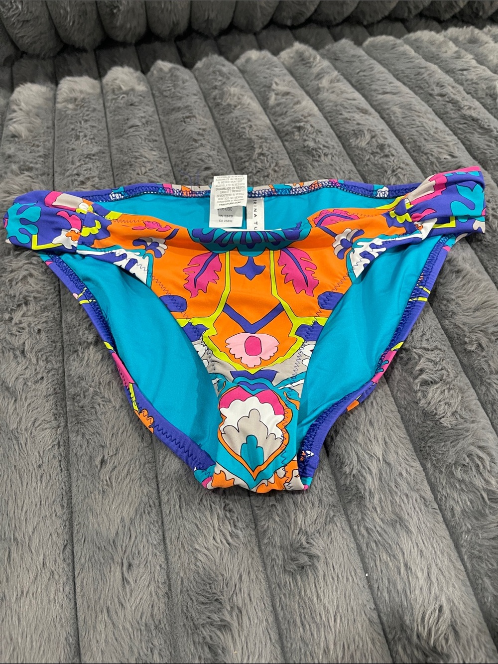 Trina Turk Vibrant Floral Tie-Halter Bikini — Blue, Orange & Purple - Picture 6 of 7